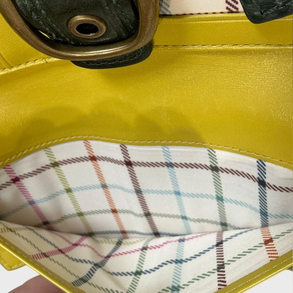 Coach Bleecker Hunter Green Leather Long Wallet Brass Buckle - Picture 11 of 13